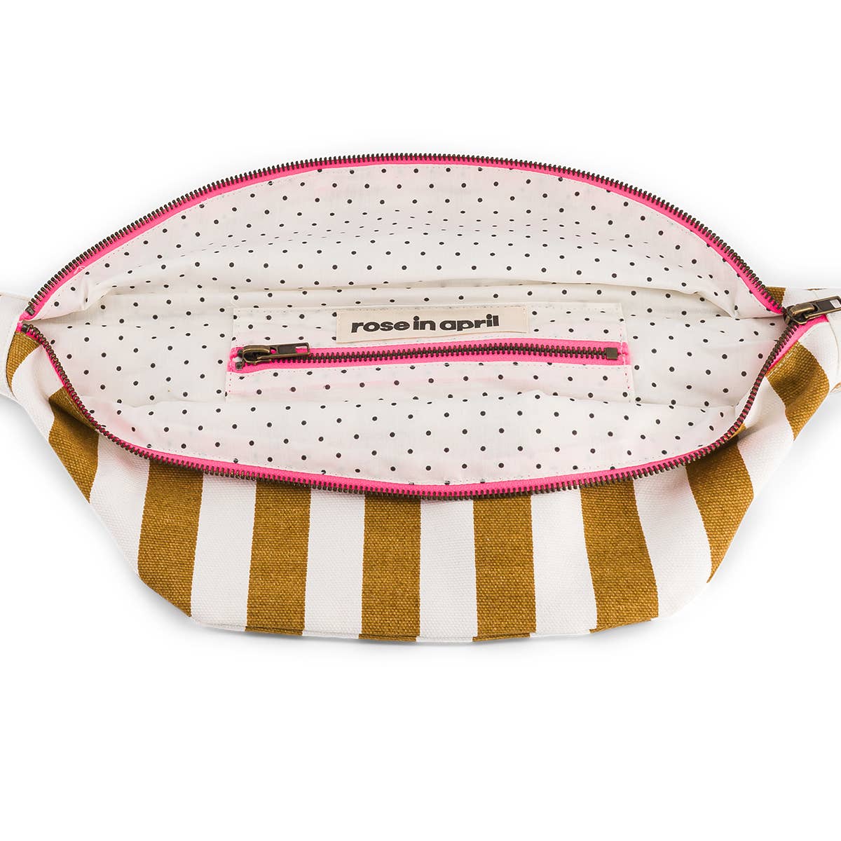 Gürteltasche mit Streifen karamell