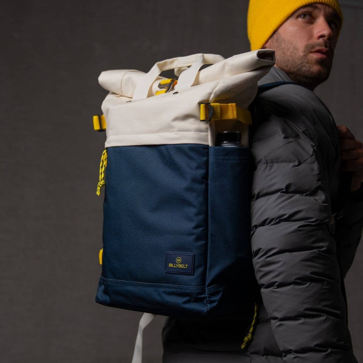 Rolltop-Rucksack mehrfarbig elfenbein/marineblau