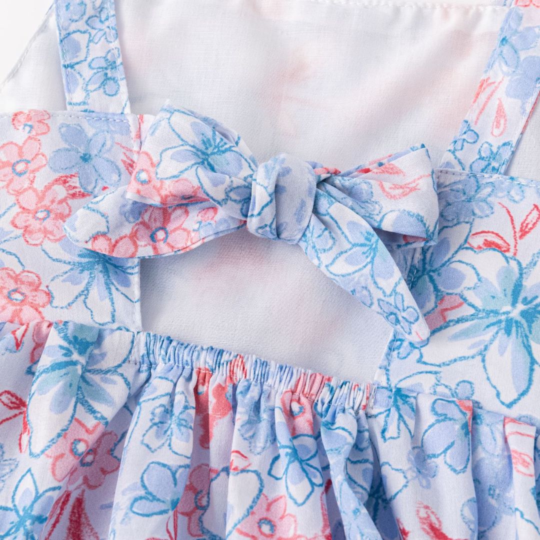 Mädchenkleid mit Trägern Blumenmuster