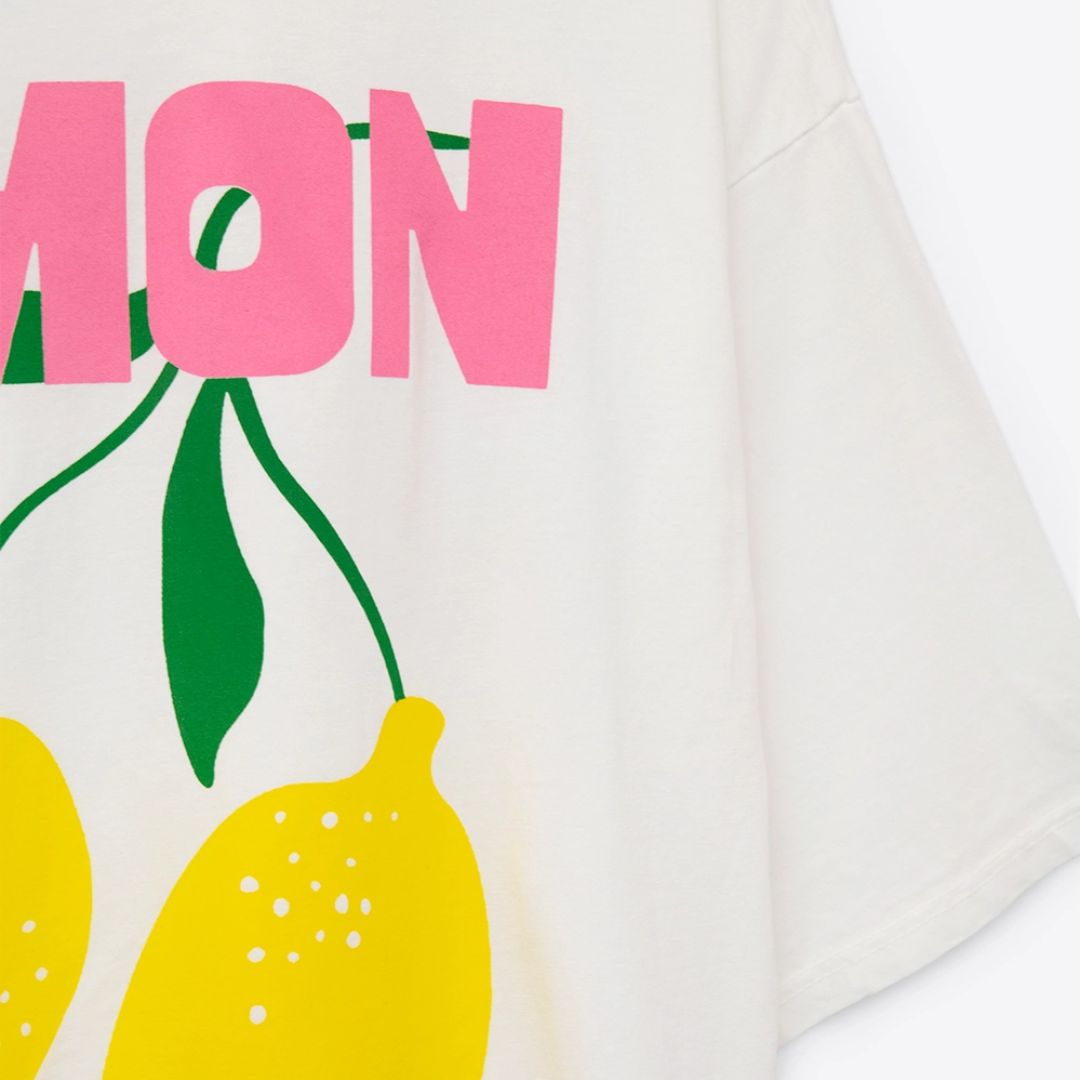 Damen T-Shirt 'Zitronenprint Limon' weiß