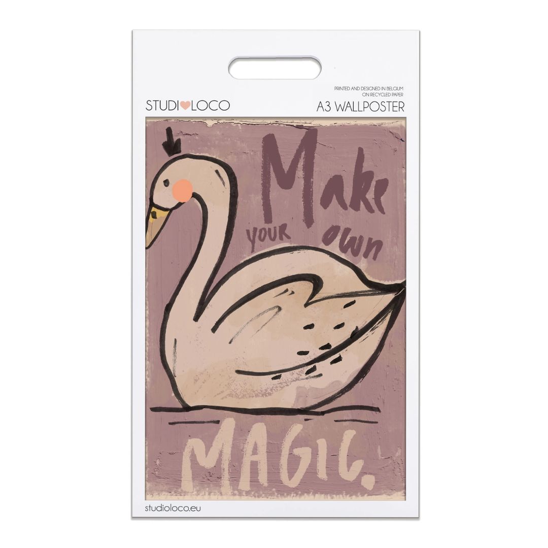 A3 Kunstdruck in Papierhülle 'Schwan - Make Your Own Magic'