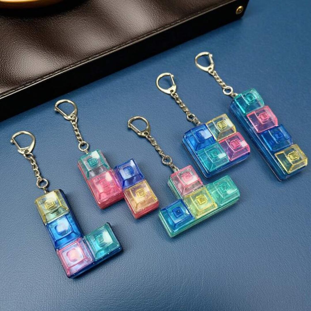 Anti Stress | LED Tetris Klicker 'Tastatur' Schlüsselanhänger