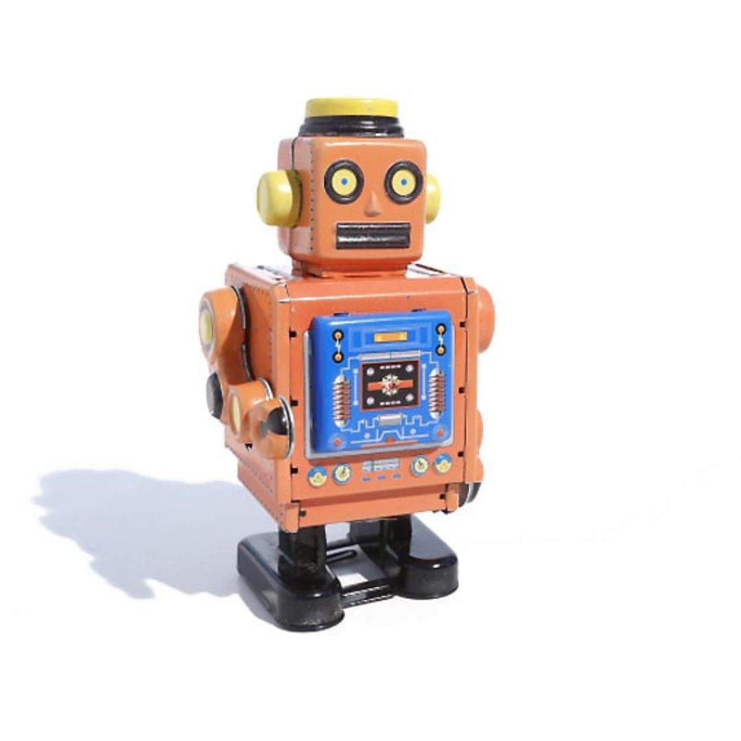 Aufziehspielzeug 'Roboter Orange' 10 cm