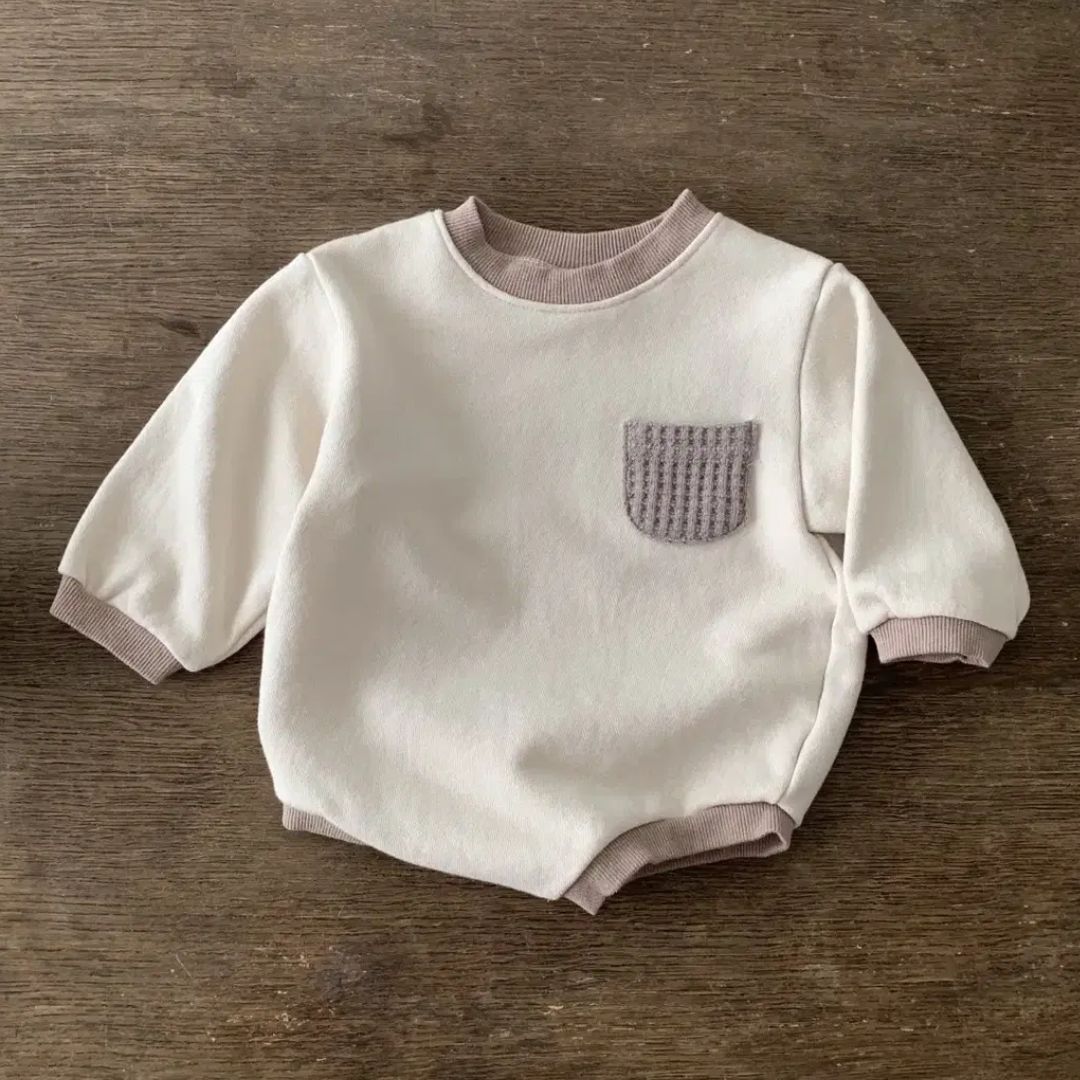 Baby Longsleeve Body 'Color Patchwork' creme/flieder