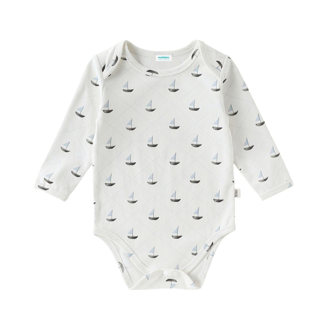 Baby Longsleeve Body 'Segelboote' weiß