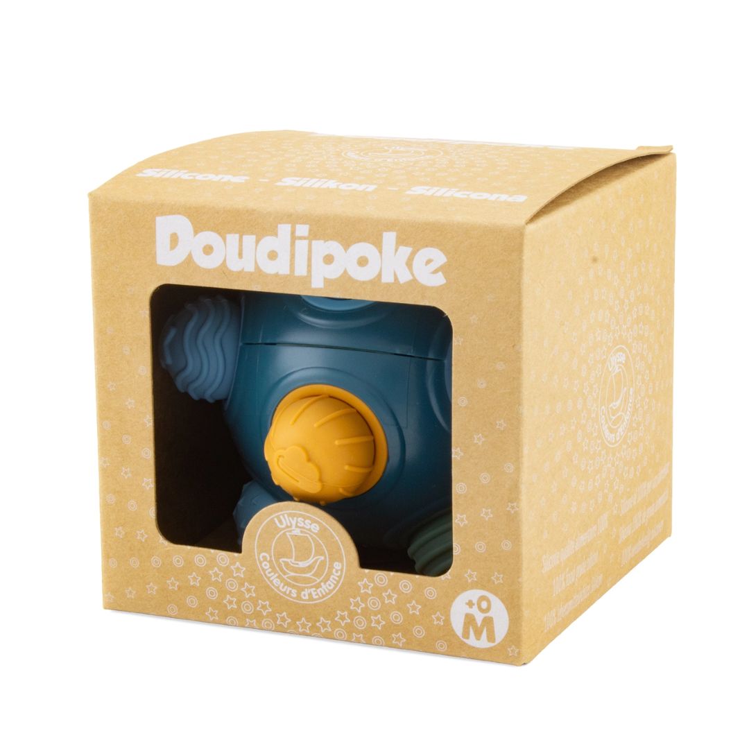 Baby Silikon Spielball: 'DOUDIPOKE' blau