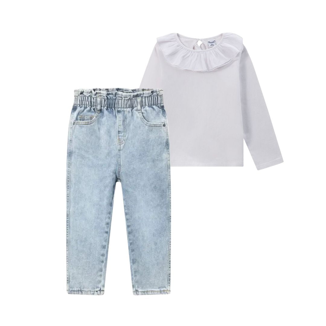 Jeans für Mädchen mit elastischem Gürtel