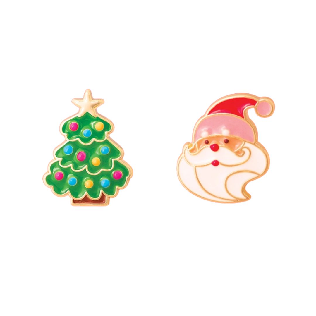 Cutie Ohrclips 'Weihnachtsmann- und Weihnachtsbaum'