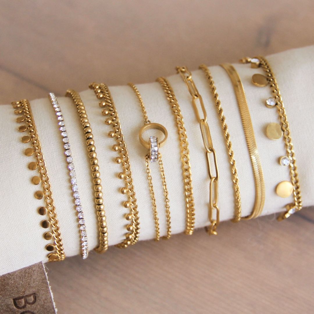 Damen Armband 'Balls' gold small