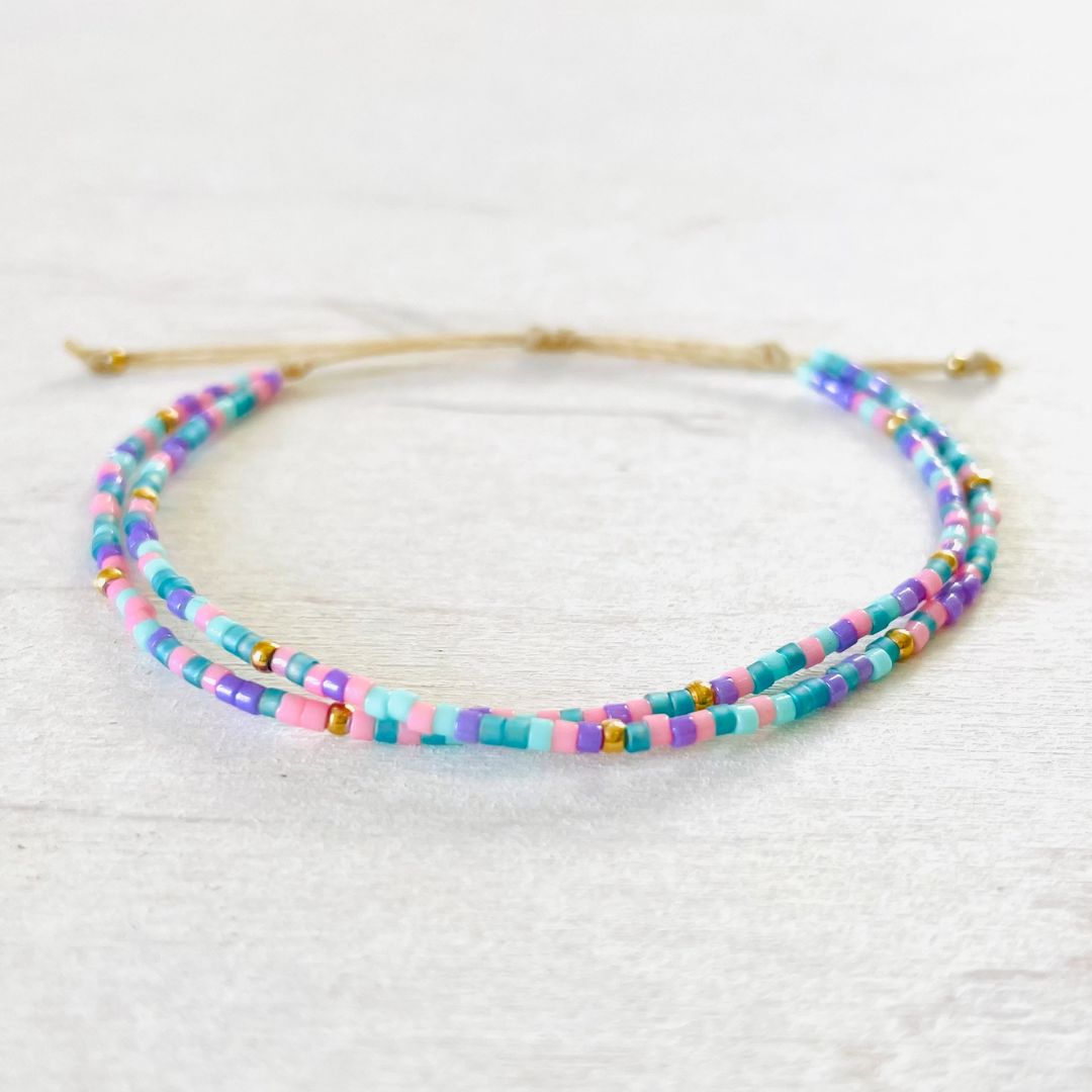 Damen Armband 'Miyuki Perlen' aqua