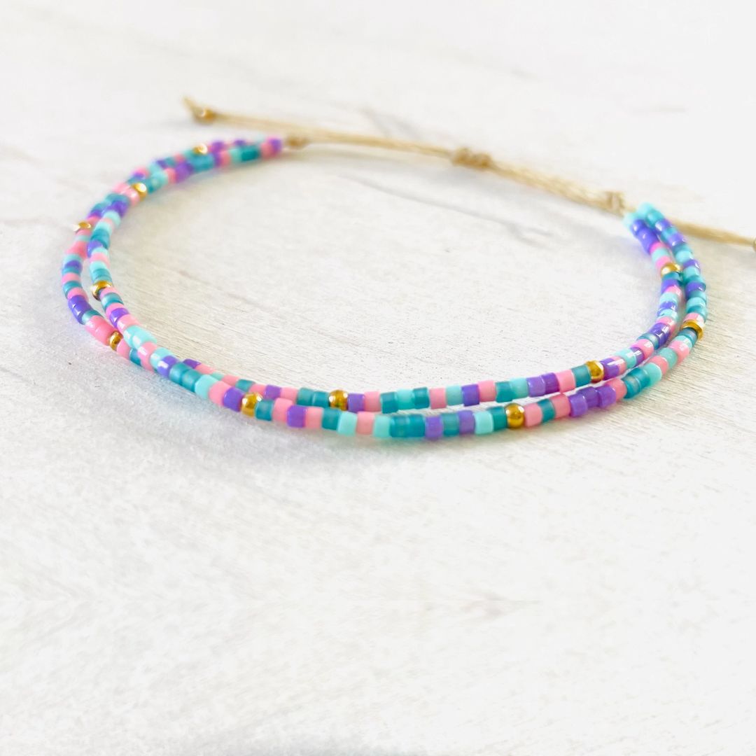 Damen Armband 'Miyuki Perlen' aqua
