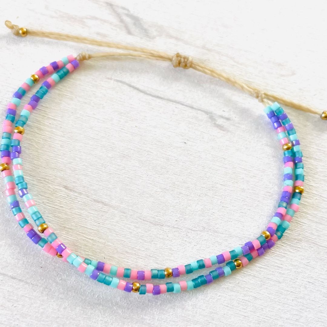 Damen Armband 'Miyuki Perlen' aqua