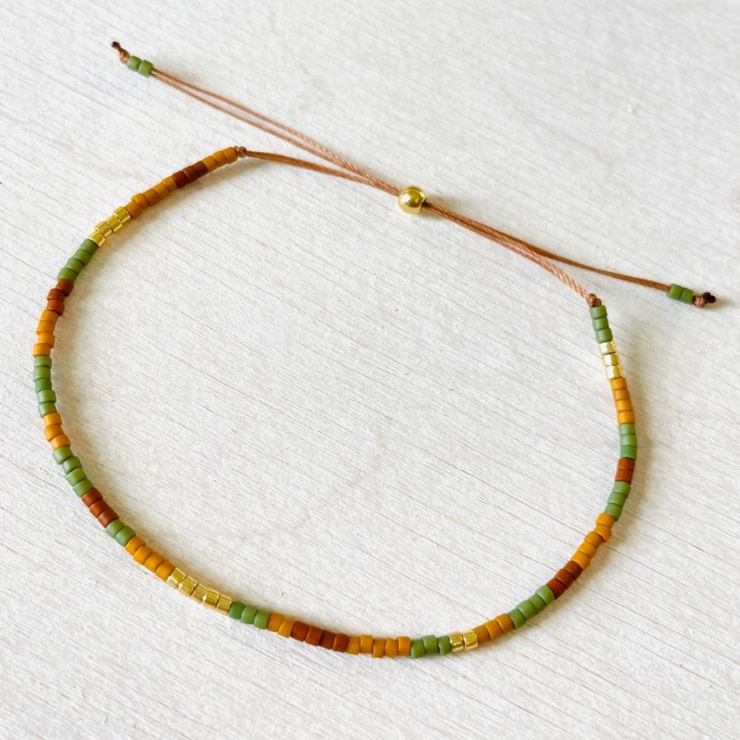 Damen Armband Single 'Miyuki Perlen' erdfarben