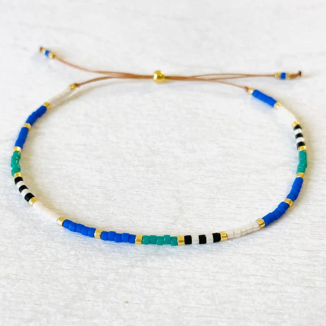 Damen Armband Single 'Miyuki Perlen' blau/türkis