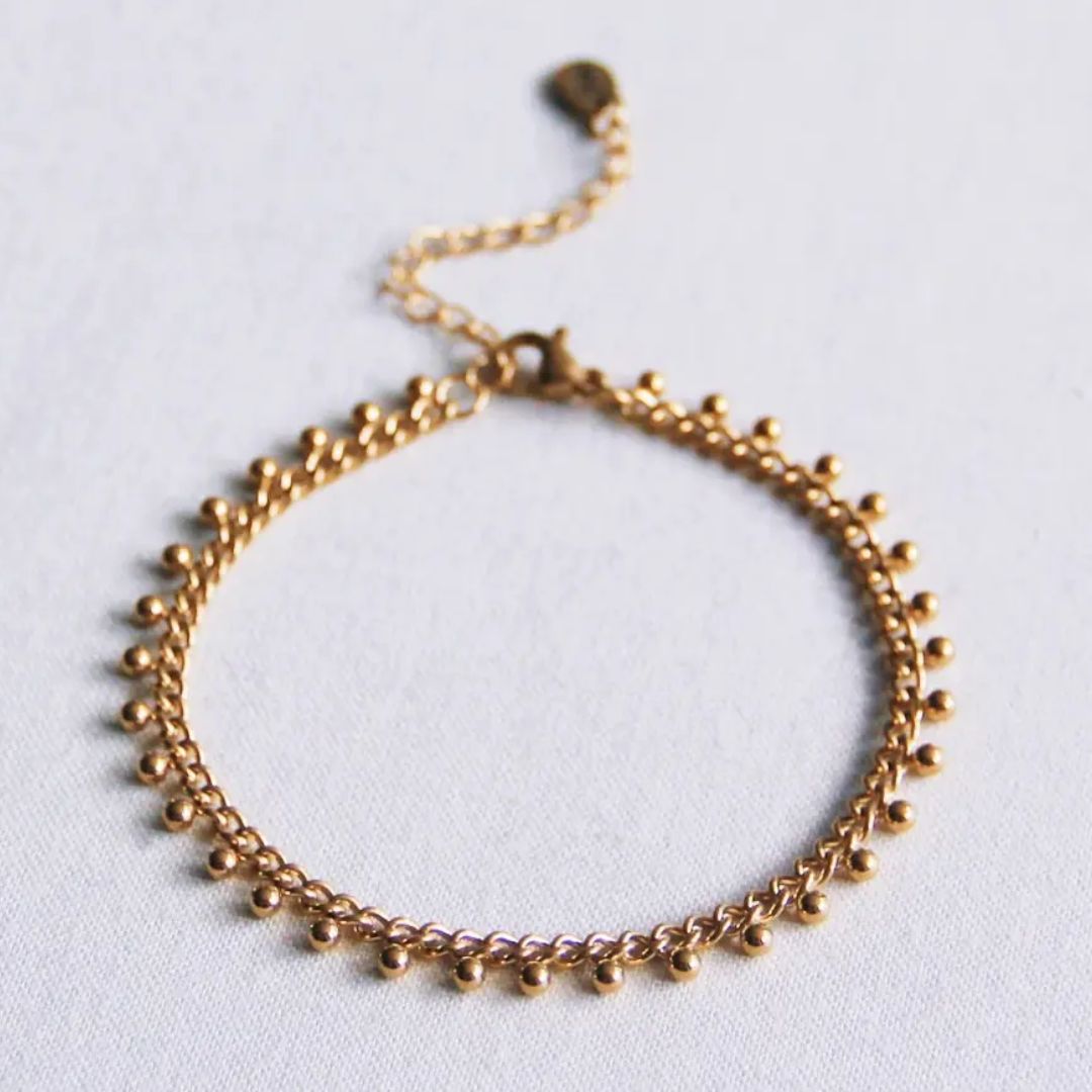 Damen Armband mit kleinen Kugeln gold
