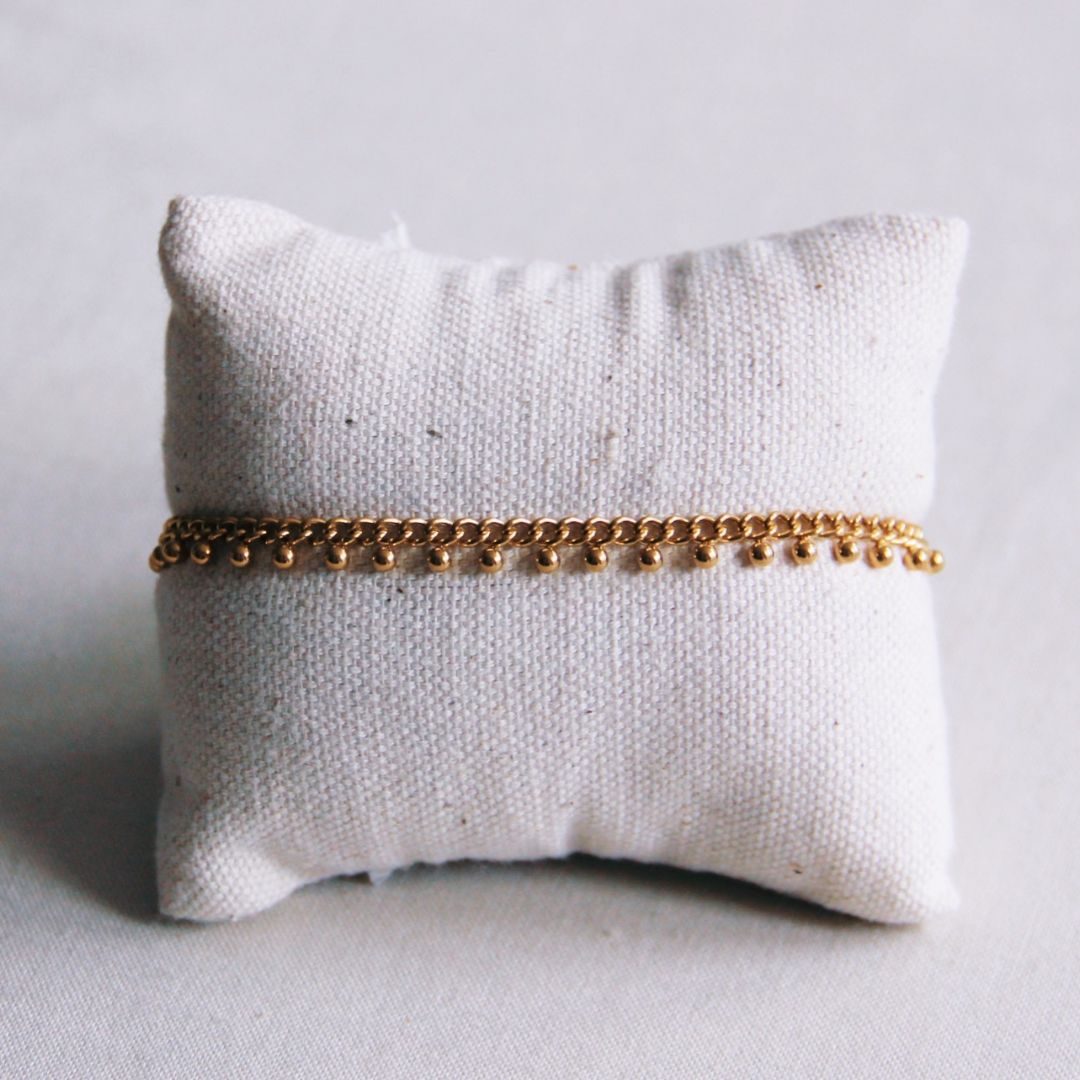Damen Armband mit kleinen Kugeln gold