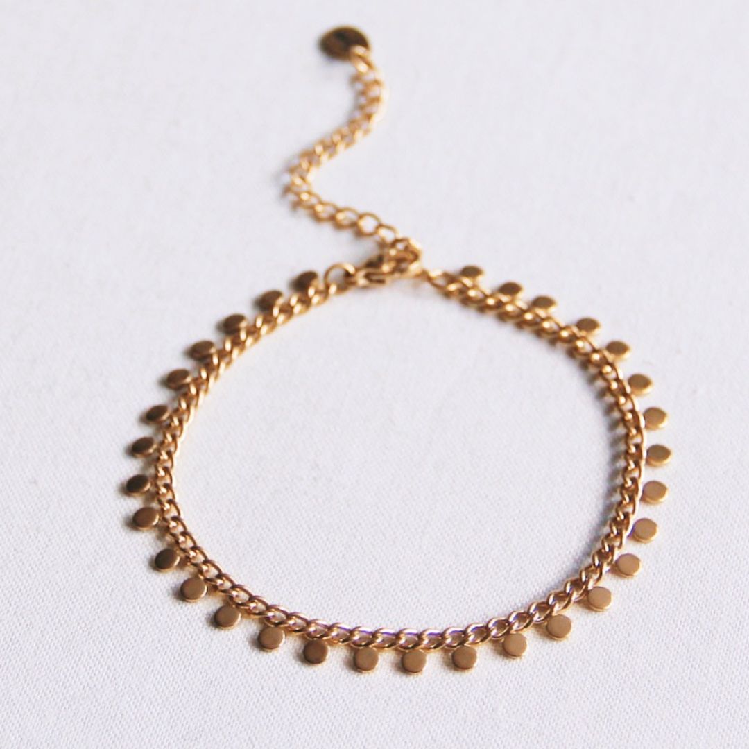 Damen Armband mit kleinen Münzen gold