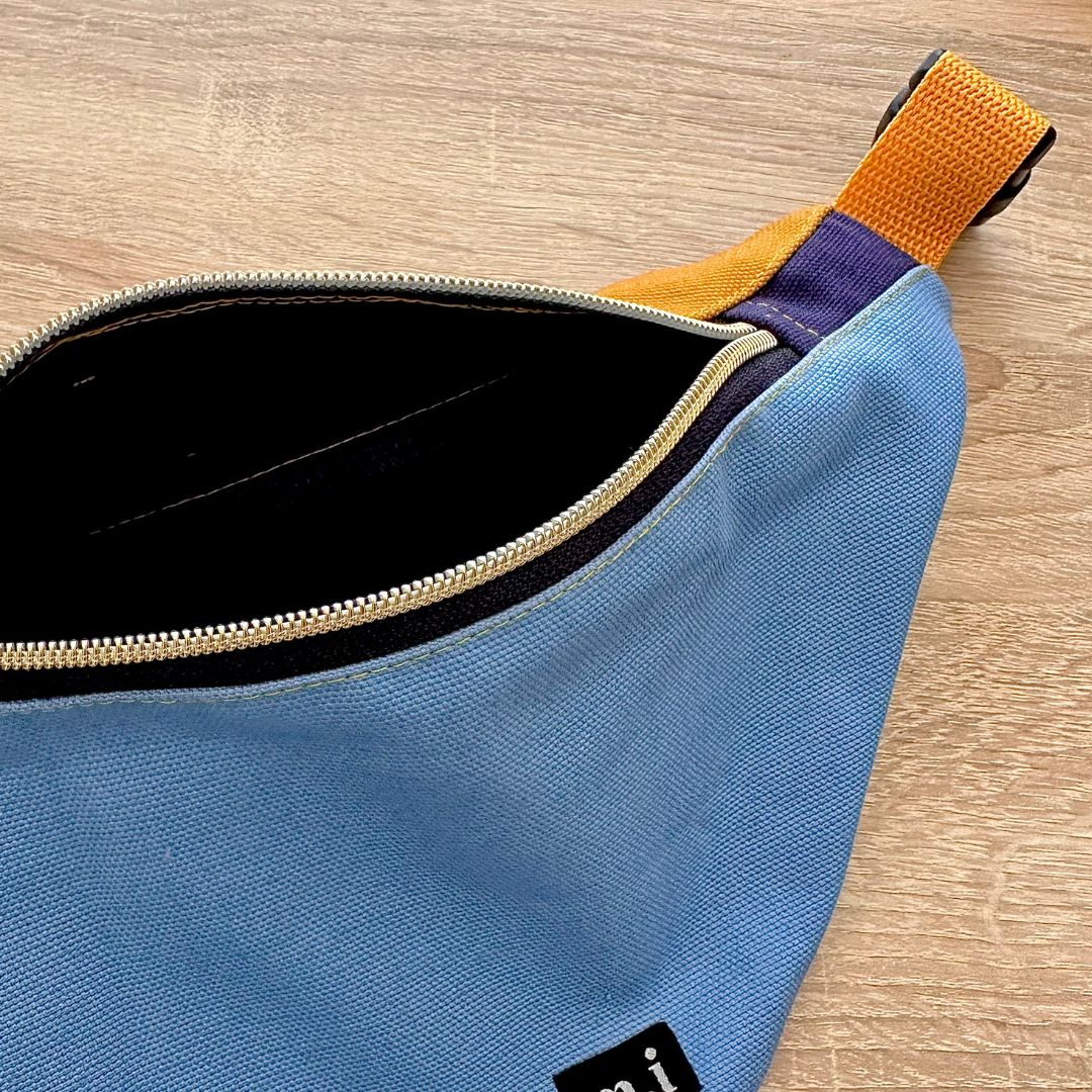 Damen Hipbag 'Patchwork Unique' denim/gelb