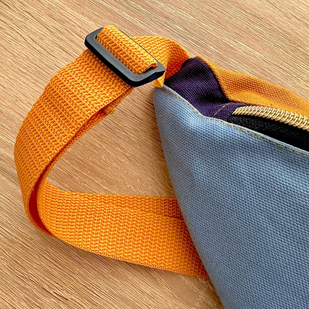 Damen Hipbag 'Patchwork Unique' denim/gelb