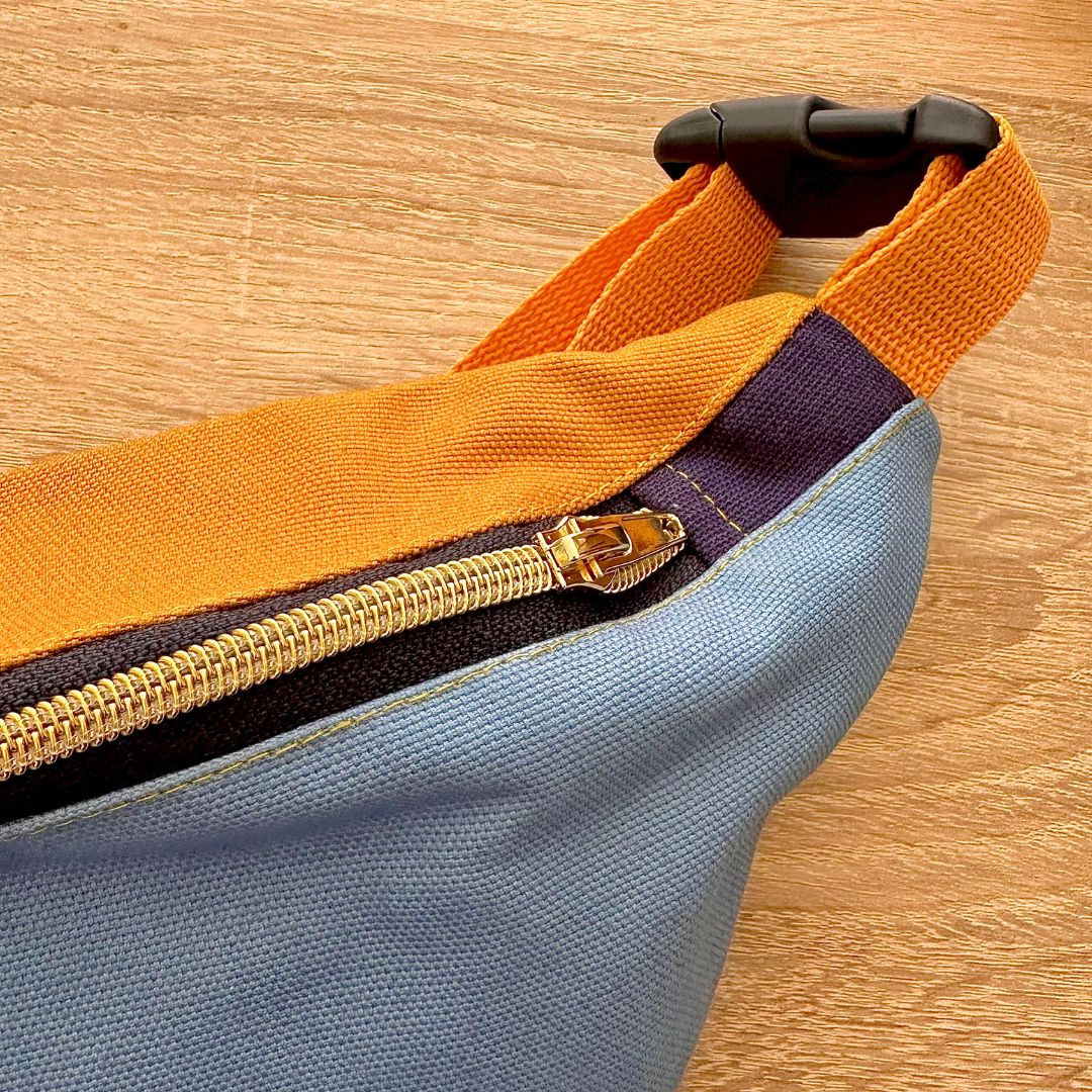 Damen Hipbag 'Patchwork Unique' denim/gelb