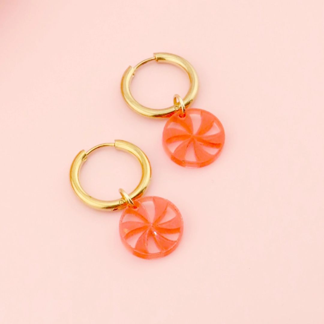 Damen Ohrringe Creolen 'Peppermint Candy'