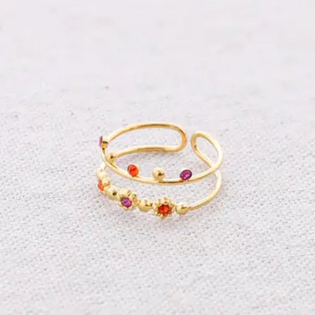 Damen Ring 'Double Jewels' gold