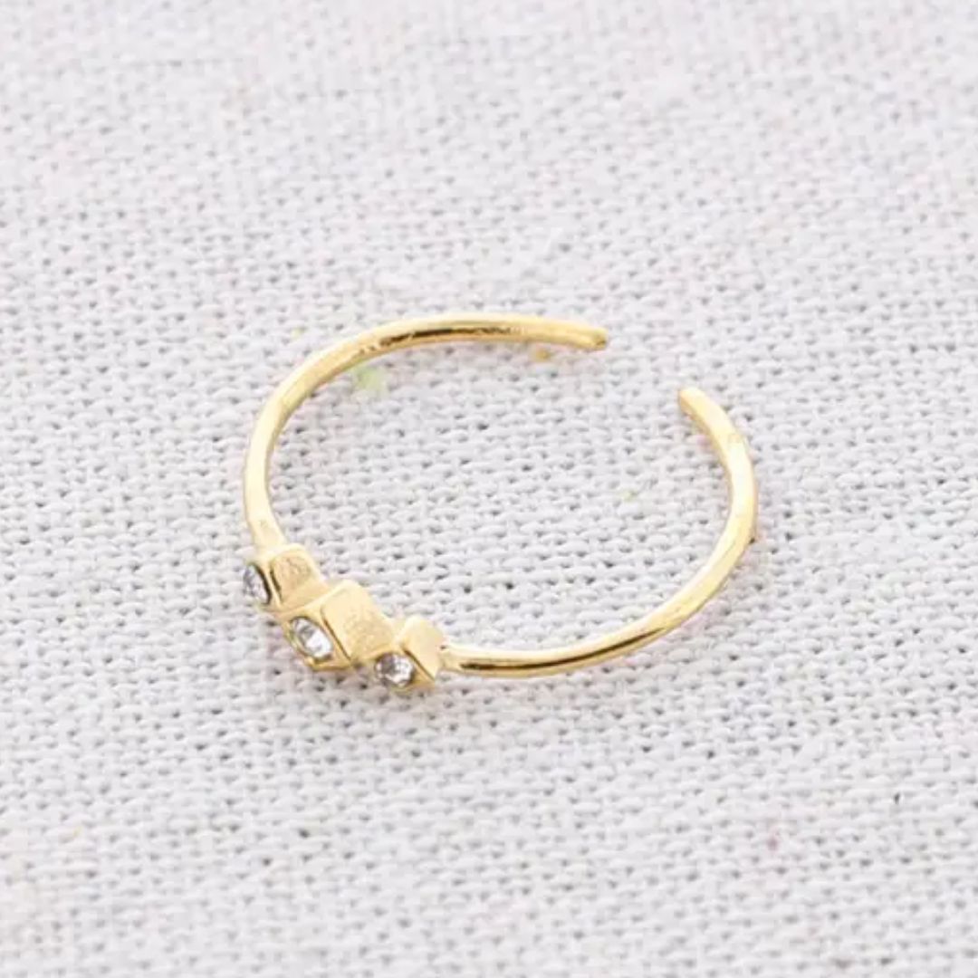 Damen Ring 'Triple Crystals' gold/weiß