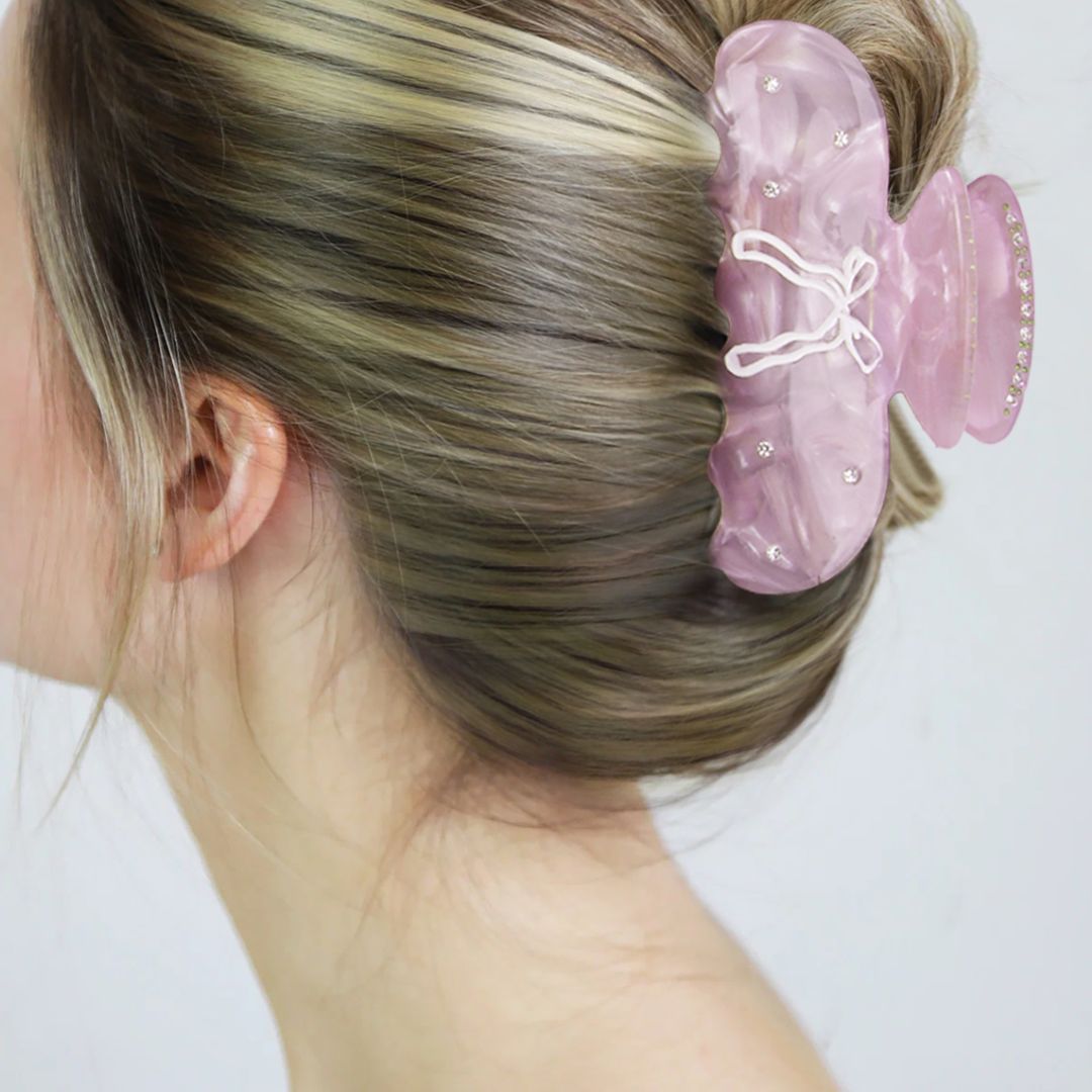 Damen Haaraccessoire rosa mit Schleifenmuster