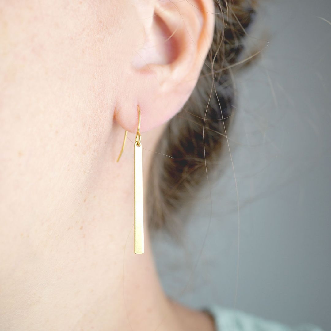 Damen Ohrhänger 'Line' lang goldfarben