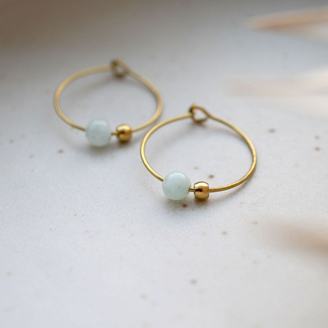 Damen Ohrringe Creolen 'AQUA' goldfarben