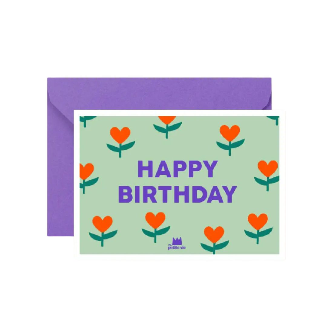 Geburtstagskarte kleine Herzen 'Happy Birthday'