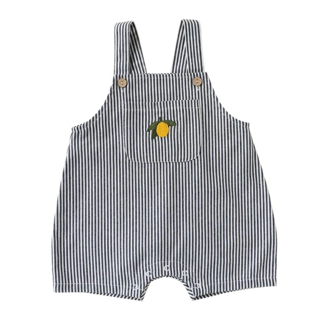 Gestreifte Loose Pants kurz 'Lemontree'
