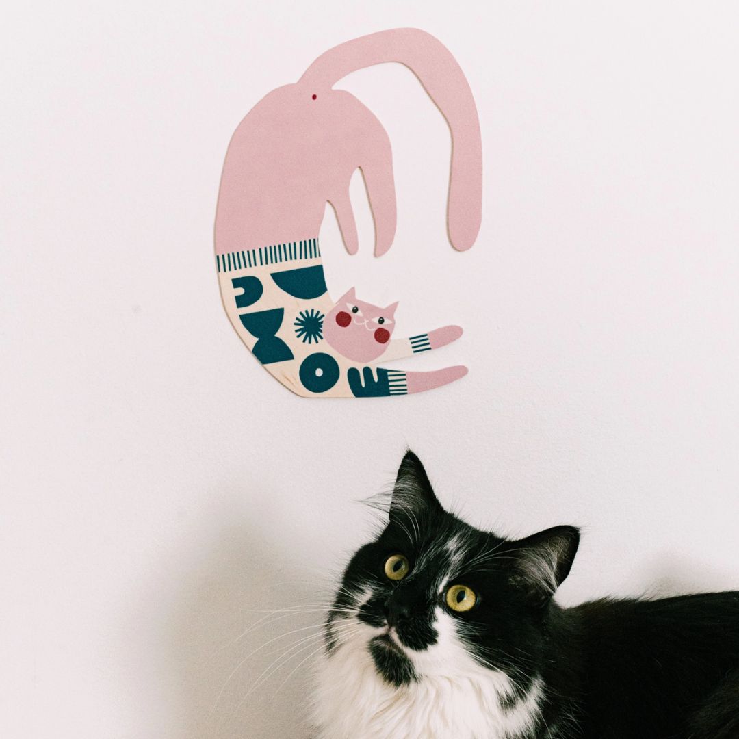 Hölzerne Wanddekoration 'RAMEN THE CAT'