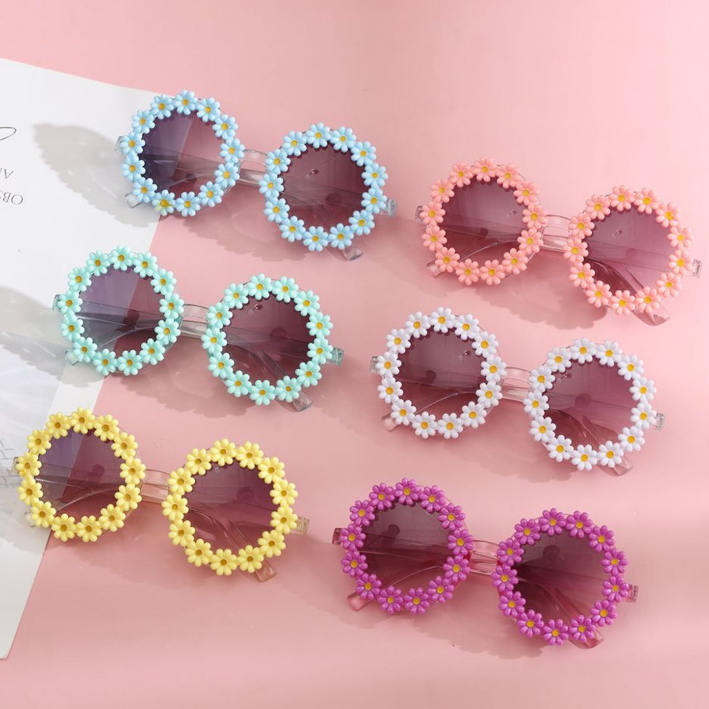 Kinder Sonnenbrille 'Flowers' rund verschied. Farben