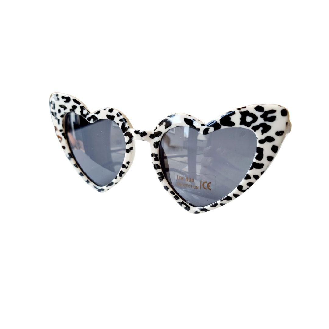 Kinder Sonnenbrille Herzdesign Leopard creme