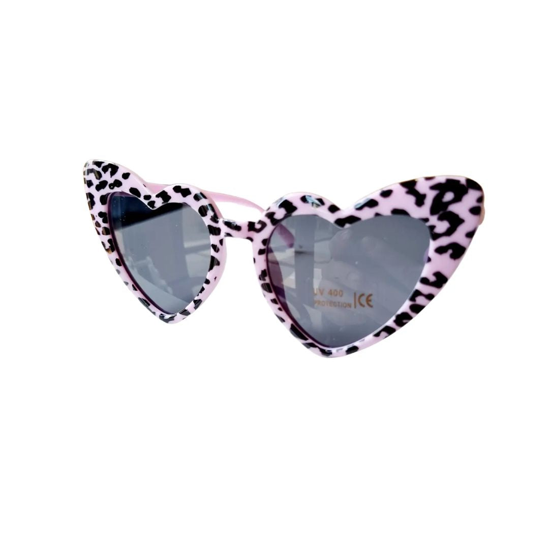 Kinder Sonnenbrille Herzdesign Leopard rosa