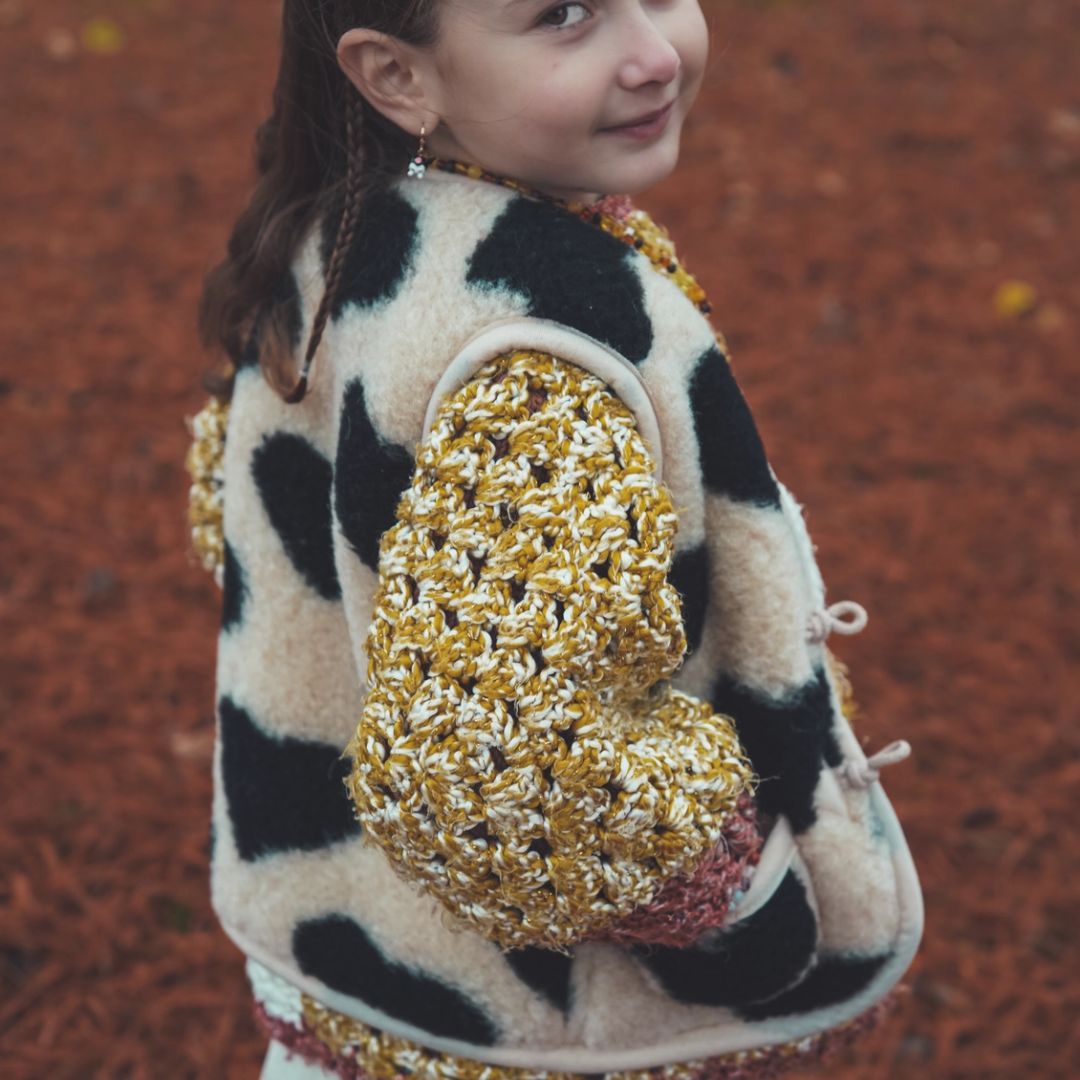 Kinder Weste aus Merinowolle 'Herzen'