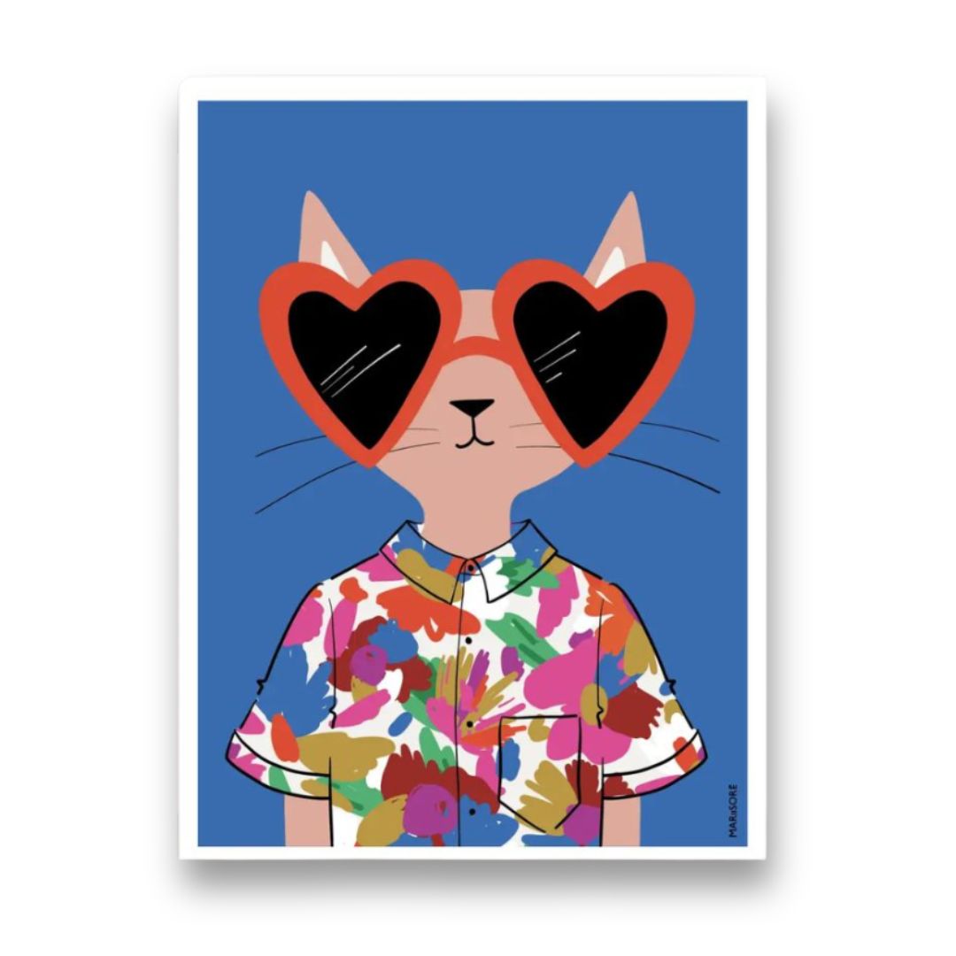 Kunstdruck 'Katze HIPSTER' A3