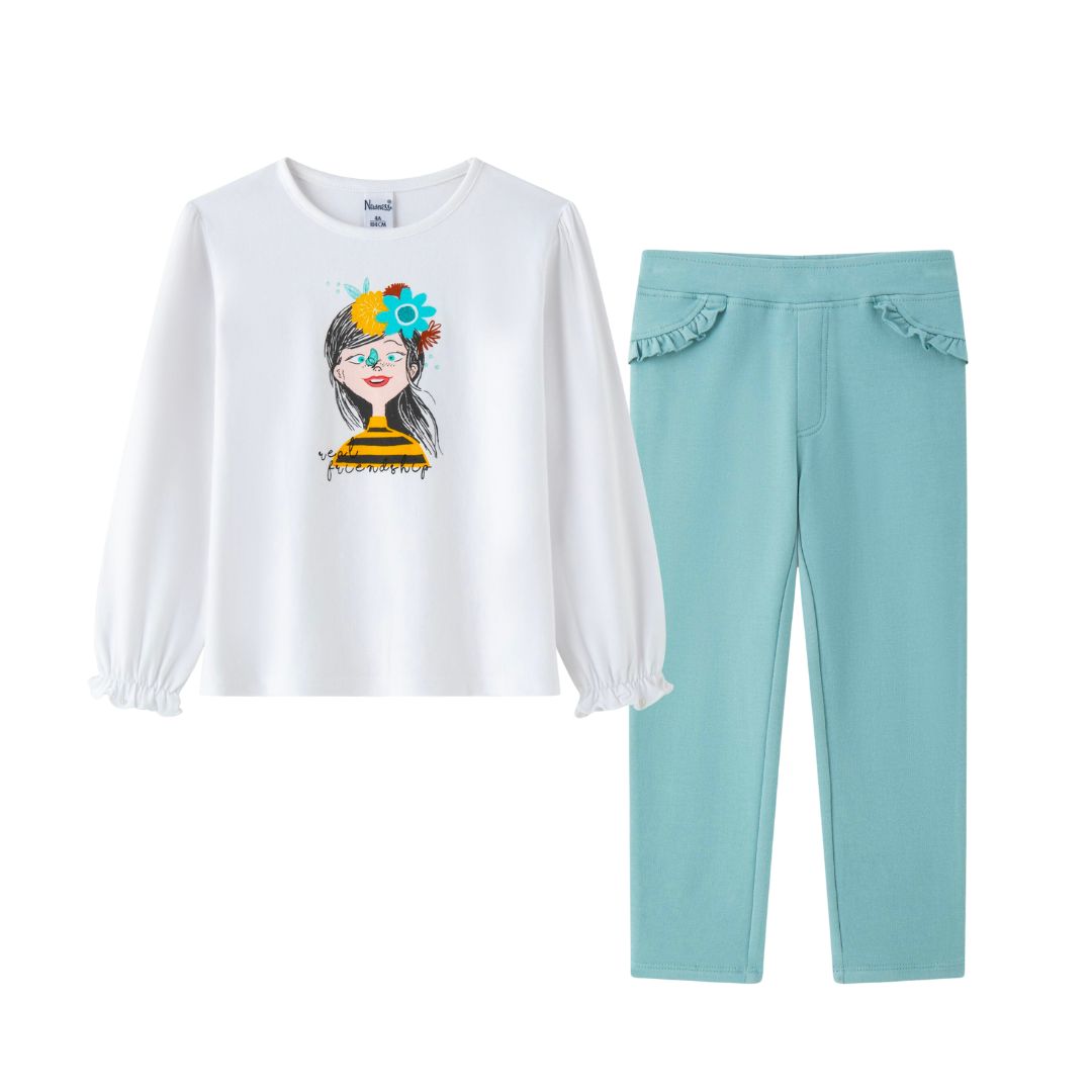 Weißes Longsleeve mit süßem Print "Friendship"