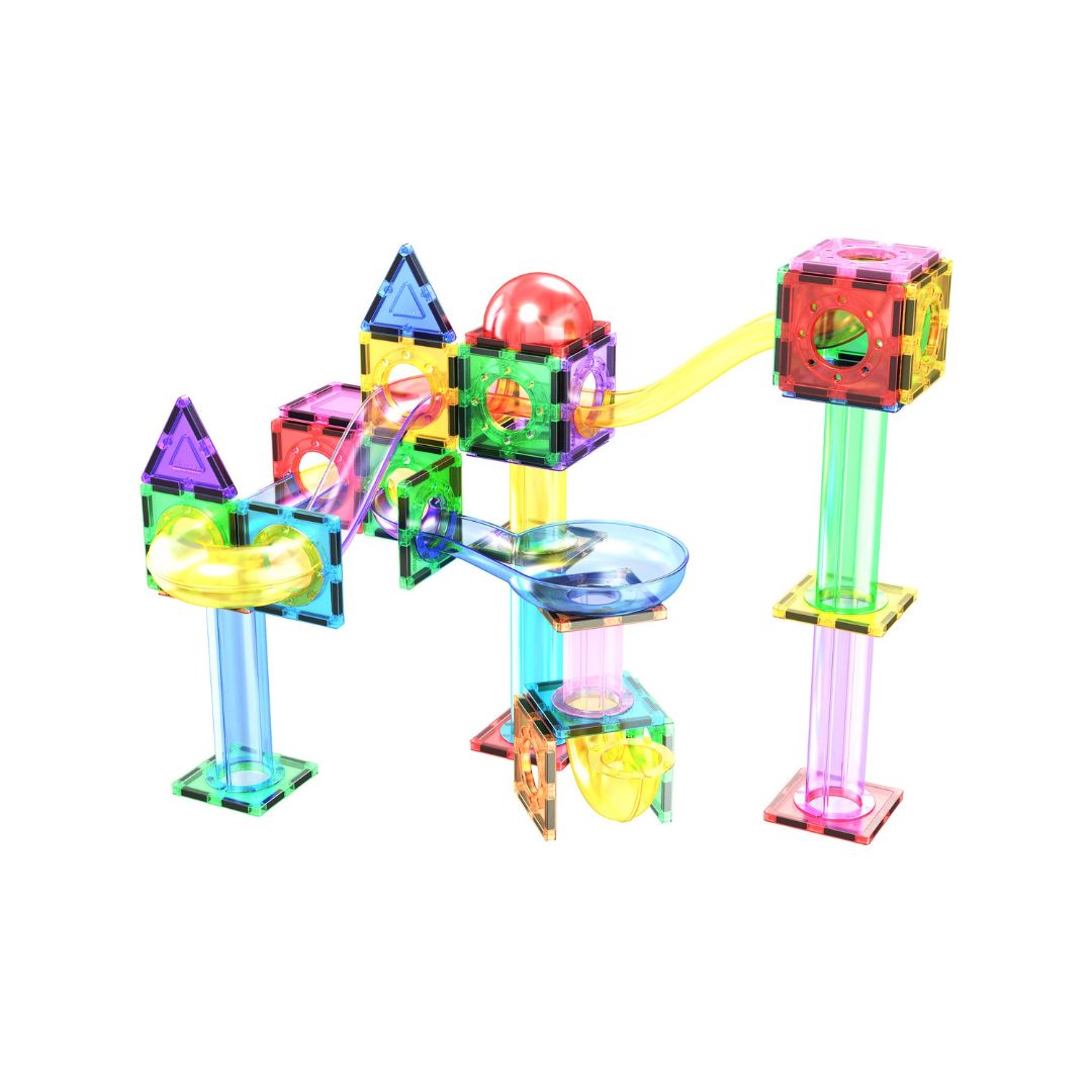 Magnetbausteine 'Bauspiel-Set mit Kugelbahn' | 50-teilig