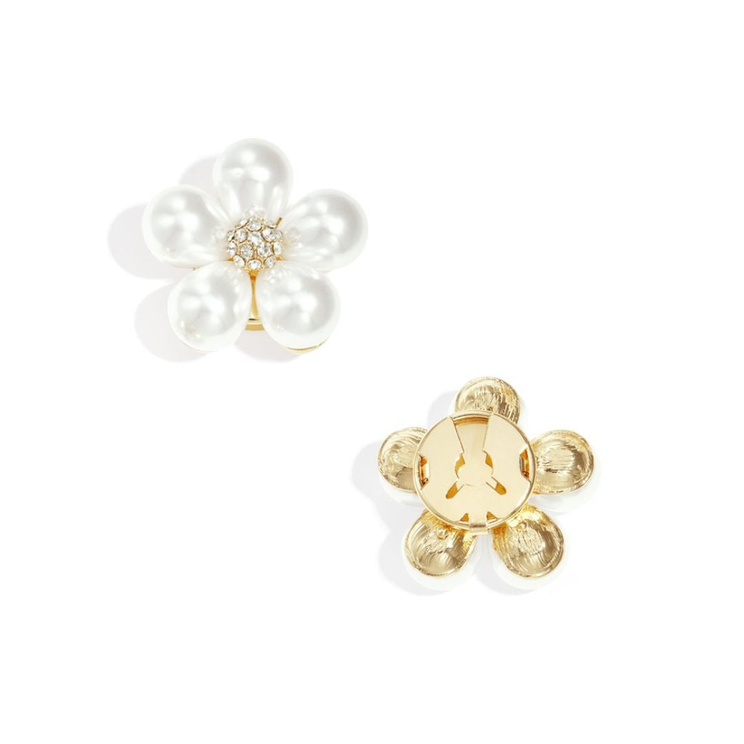 Manschettenknöpfe Cartoon 'Blumen weiß'