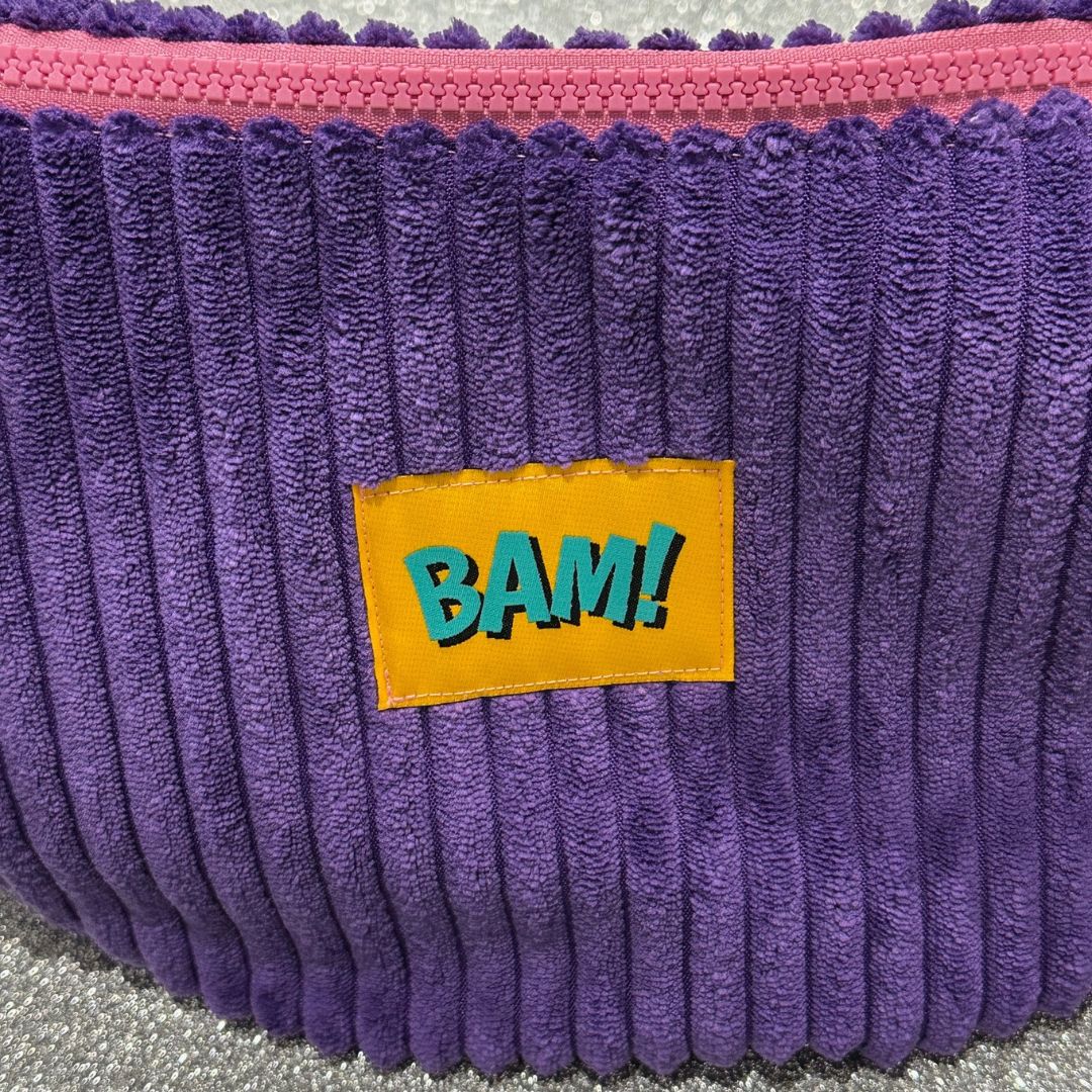 Damen Tasche Moonbag aus Cord 'Bam' lila/gelb