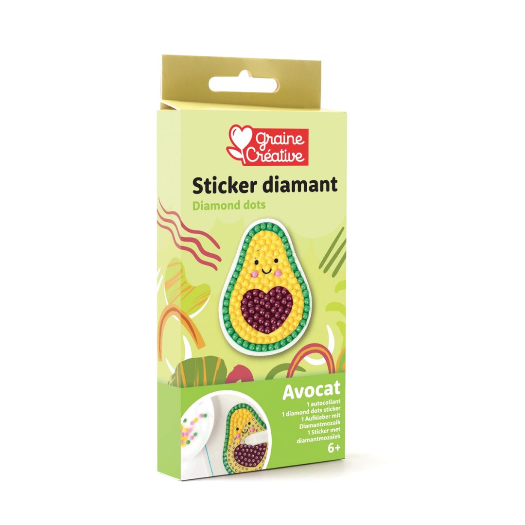 Mosaik Sticker Set aus Diamanten 'Avocado'