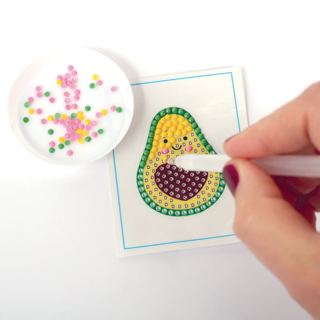 Mosaik Sticker Set aus Diamanten 'Avocado'