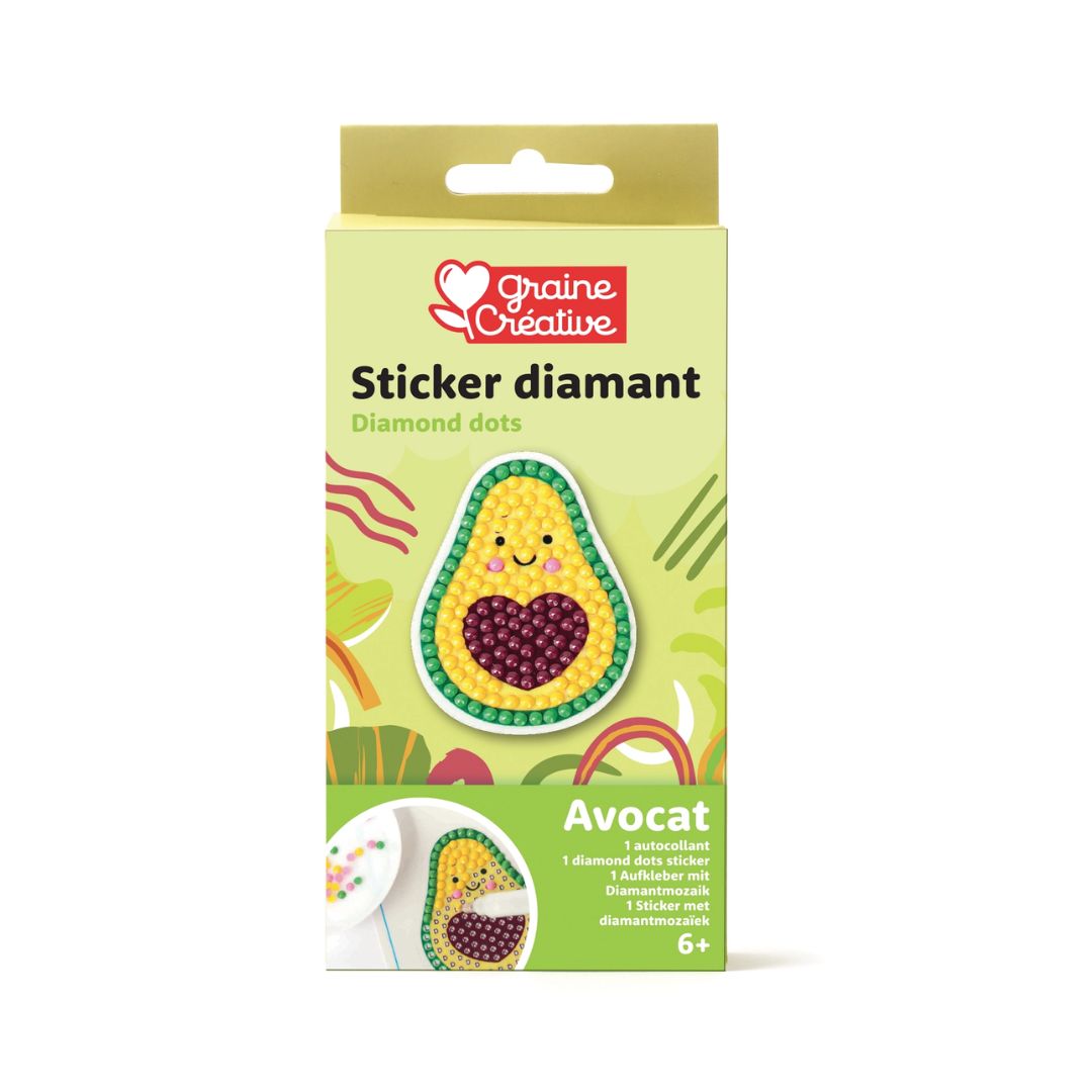 Mosaik Sticker Set aus Diamanten 'Avocado'