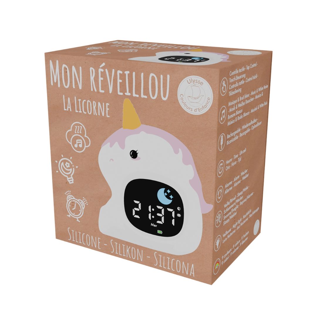 Nachtlicht Wecker multifunktional 'Weckerlou das Einhorn'