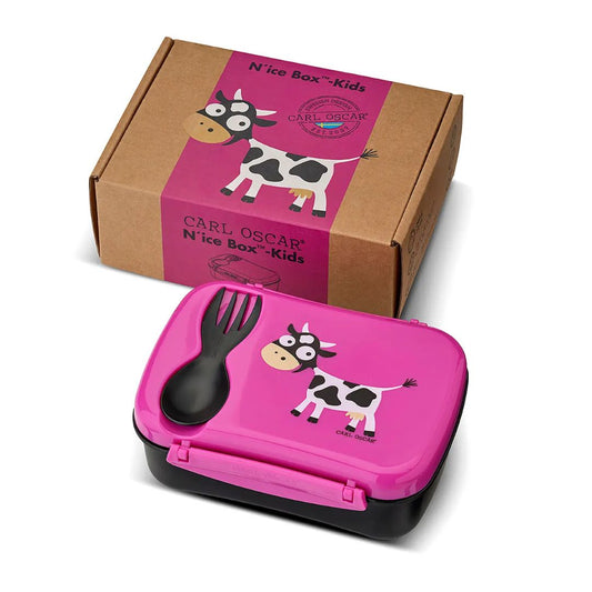 N'Ice Box für Kids Lunchbox mit Kühlpackung Kuh violett