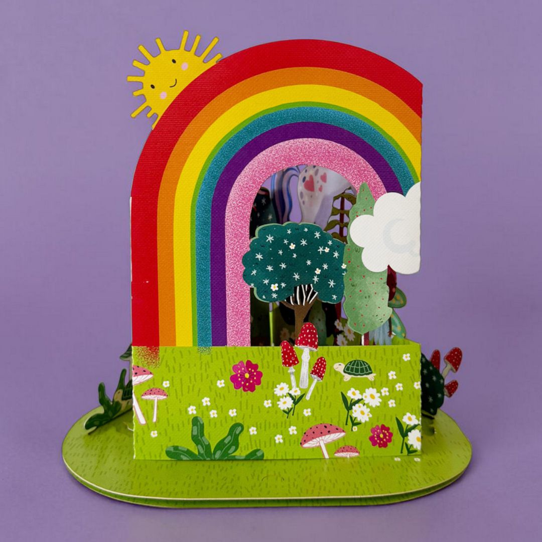 Original Papierschnitt Pop-up-Karte 'Einhorn-Fantasy'
