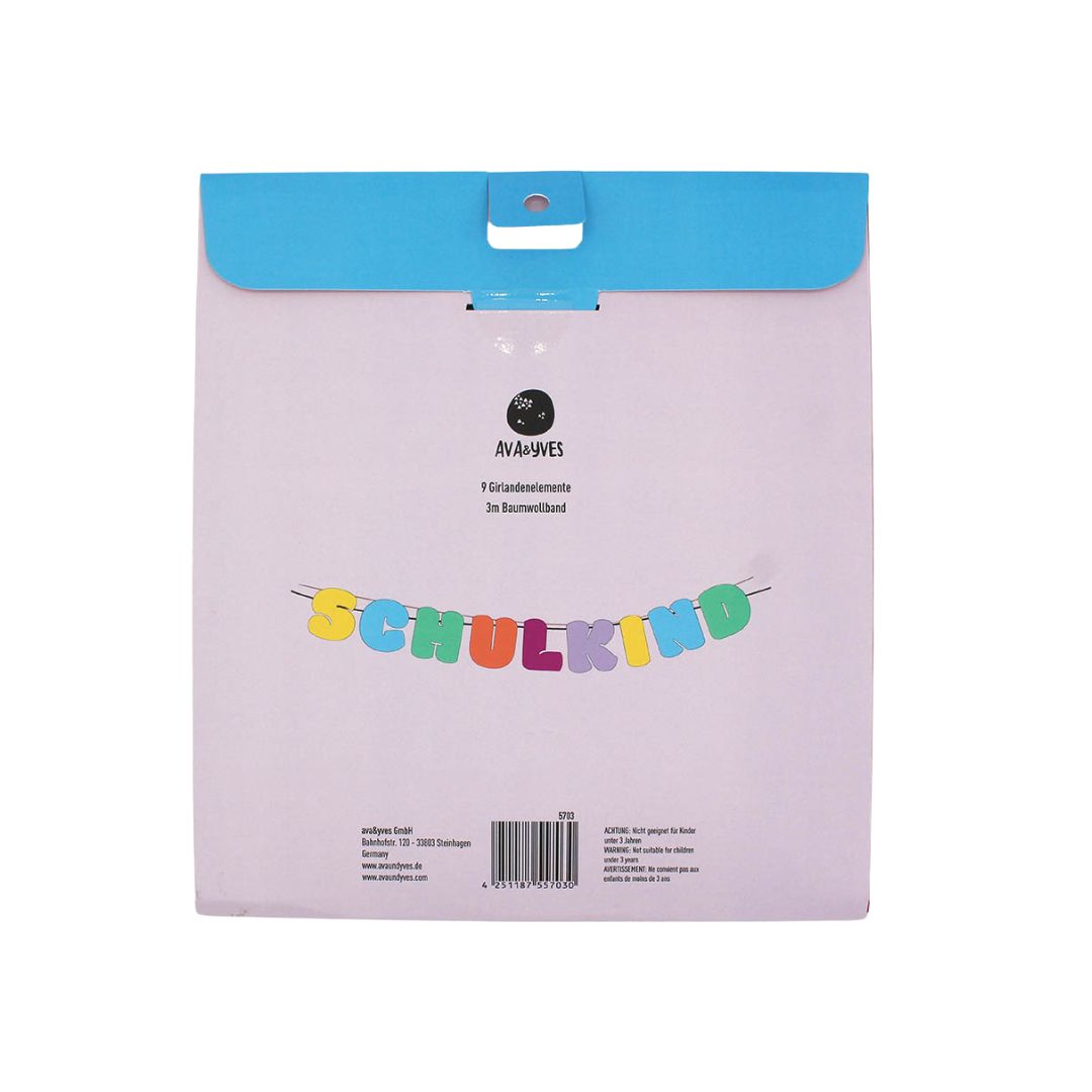 Girlande Rainbow Colours Schulkind