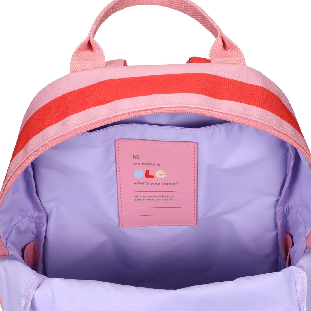 Rucksack mittelgroß 'Stripes' rot/rosa